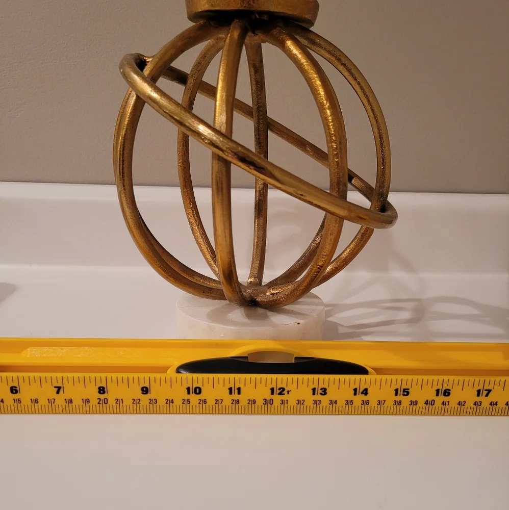 Marble & metal orb candle holder